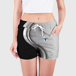 Шорты женские Tesla carbon metal, цвет: 3D-принт — фото 2