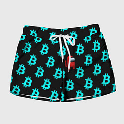 Шорты женские Among us биткоин, цвет: 3D-принт