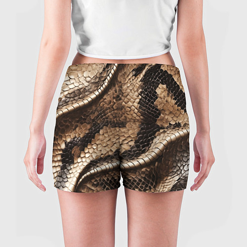 Женские шорты Красивая змеиная кожа / 3D-принт – фото 4