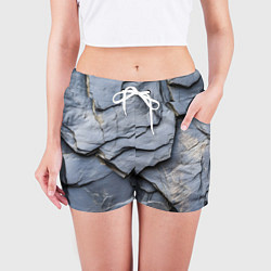 Шорты женские Серая горная порода, цвет: 3D-принт — фото 2