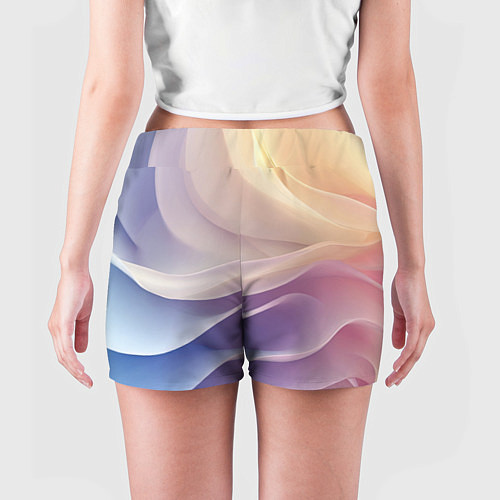 Женские шорты Текстура с градиентом волны / 3D-принт – фото 4