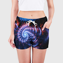 Шорты женские Оптический фрактальный узор текстура, цвет: 3D-принт — фото 2
