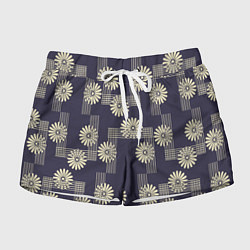 Шорты женские Цветочный геометрический узор, цвет: 3D-принт