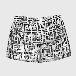 Шорты женские Бело-чёрная абстракция, цвет: 3D-принт