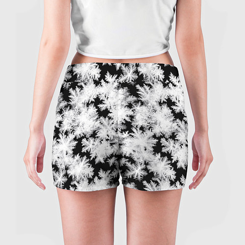 Женские шорты Снежинки на стекле / 3D-принт – фото 4