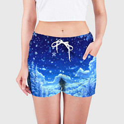 Шорты женские Заснеженный лес, цвет: 3D-принт — фото 2
