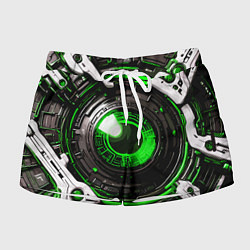 Шорты женские Зелёная сфера киберпанк, цвет: 3D-принт