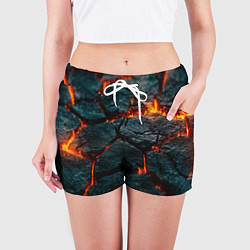 Шорты женские Скала и лава, цвет: 3D-принт — фото 2