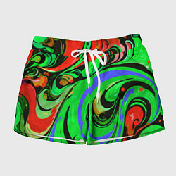 Шорты женские Красно-зелёный узор, цвет: 3D-принт
