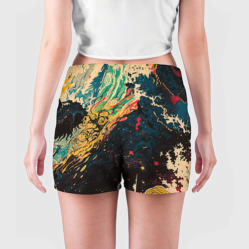 Женские шорты Абстракция ктулху - нейросеть / 3D-принт – фото 4