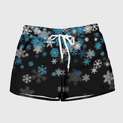 Шорты женские Снежинки объемные, цвет: 3D-принт
