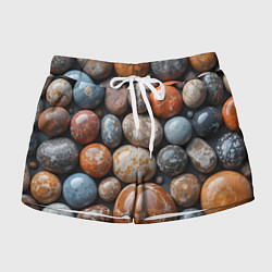 Шорты женские Мокрые камушки, цвет: 3D-принт