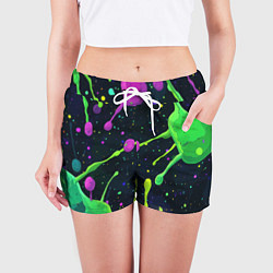 Шорты женские Разноцветные кляксы, цвет: 3D-принт — фото 2