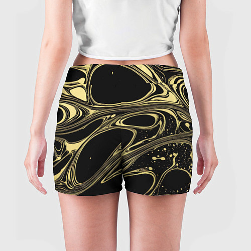 Женские шорты Разводы в виде кругов и линий - текстура / 3D-принт – фото 4