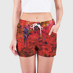 Шорты женские Абстракция - dark red grunge, цвет: 3D-принт — фото 2