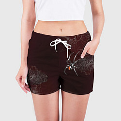 Шорты женские Паук тарантул на паутине, цвет: 3D-принт — фото 2