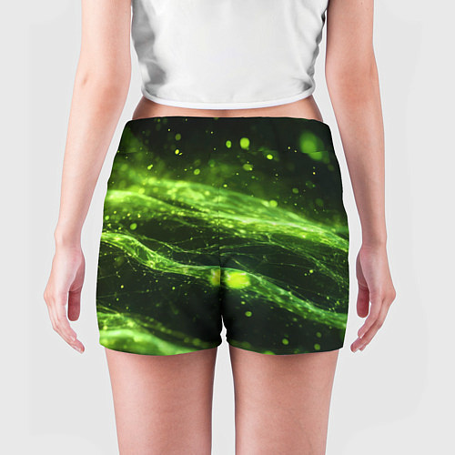 Женские шорты Текстура зеленая жидкость / 3D-принт – фото 4