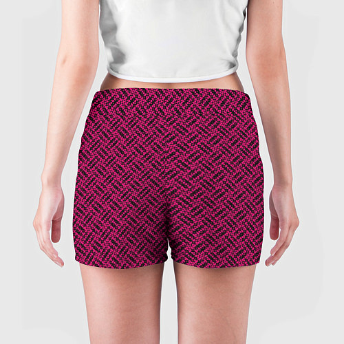 Женские шорты Чёрно-розовый текстуры / 3D-принт – фото 4