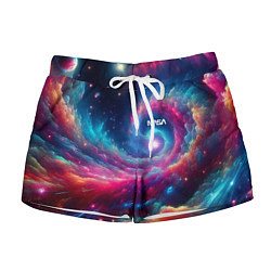 Шорты женские Неоновая галактическая спираль - нейроарт, цвет: 3D-принт