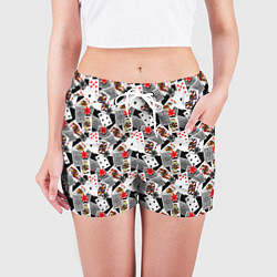 Шорты женские Карты и фишки, цвет: 3D-принт — фото 2
