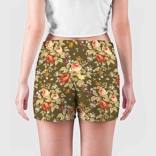 Женские шорты Розы садовые и цветы полевые / 3D-принт – фото 4