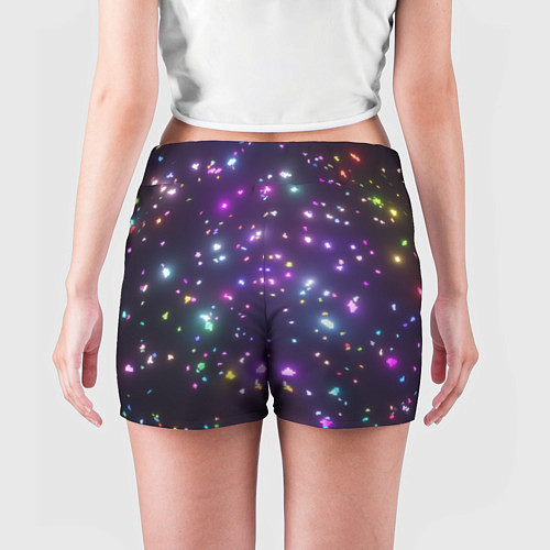 Женские шорты Светящиеся пазлы разноцветные / 3D-принт – фото 4