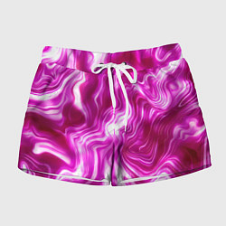 Шорты женские Завихрения - оттенки розового и белого, цвет: 3D-принт