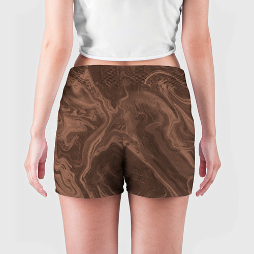 Женские шорты Коричневый абстракция в точку / 3D-принт – фото 4