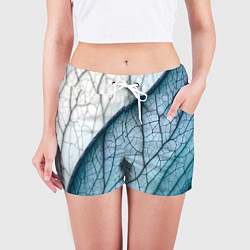Шорты женские Листья с прожилками, цвет: 3D-принт — фото 2