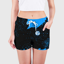 Шорты женские Schalke 04 fc blue color, цвет: 3D-принт — фото 2