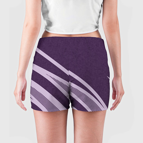 Женские шорты Фиолетовый абстрактный с полосой / 3D-принт – фото 4