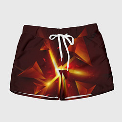 Шорты женские Трехмерный взрыв неоновых плит абстракция, цвет: 3D-принт