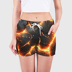 Шорты женские Лава и разлом плит, цвет: 3D-принт — фото 2