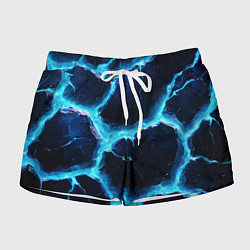 Женские шорты Голубая потертая текстура с разломом
