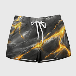 Шорты женские Серая текстура с золотым разломом, цвет: 3D-принт