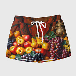 Шорты женские Фруктовый натюрморт, цвет: 3D-принт