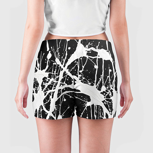 Женские шорты Брызги белой краски / 3D-принт – фото 4