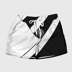 Шорты женские Манчестер Юнайтед геометрия, цвет: 3D-принт