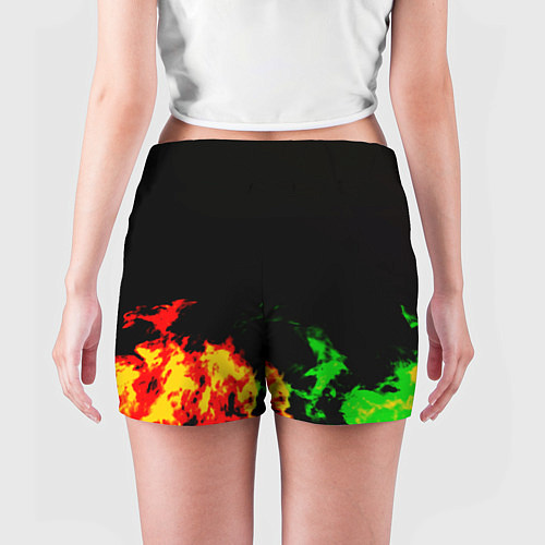 Женские шорты Амонг ас огненная текстура / 3D-принт – фото 4