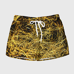 Шорты женские Золотое плетение на черном, цвет: 3D-принт