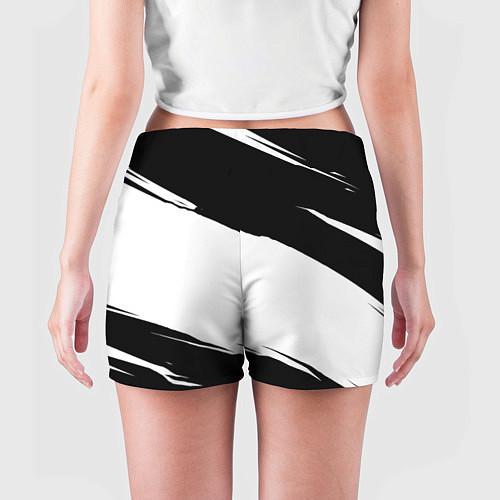 Женские шорты PUBG черно белые краски / 3D-принт – фото 4