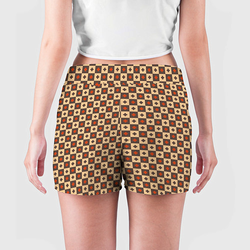 Женские шорты Готические шахматы / 3D-принт – фото 4