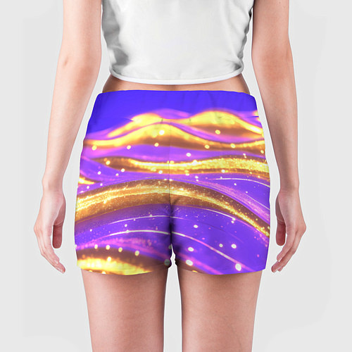 Женские шорты Блестящая волнистая текстура / 3D-принт – фото 4
