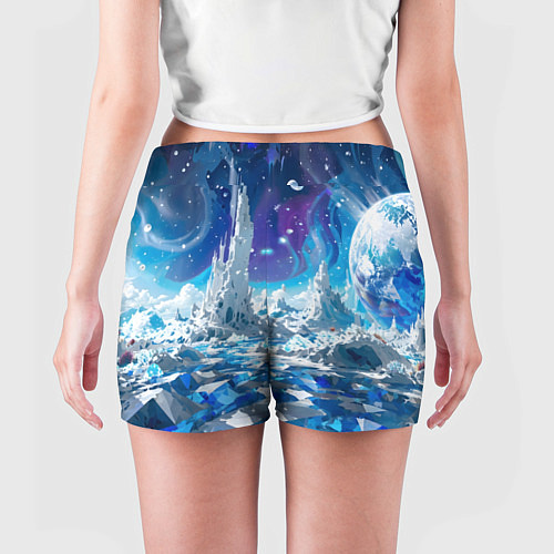 Женские шорты Космический фантастический пейзаж / 3D-принт – фото 4