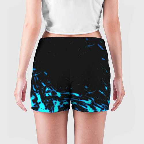 Женские шорты Monster energy голубые краски / 3D-принт – фото 4