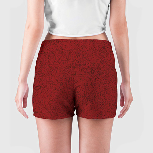 Женские шорты Тёмный красный в крапинку / 3D-принт – фото 4