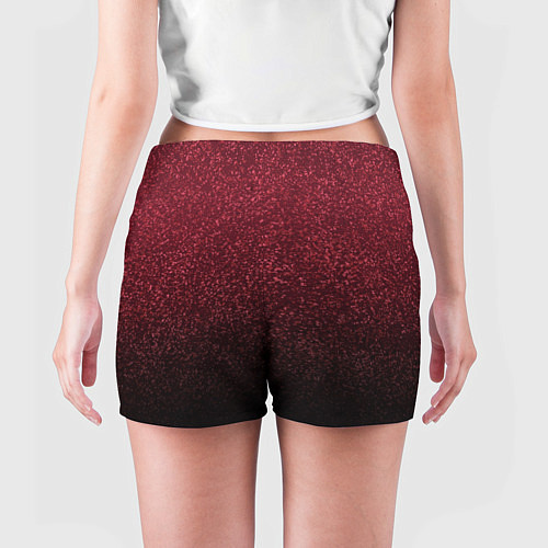 Женские шорты Амарантовый градиент крошка / 3D-принт – фото 4