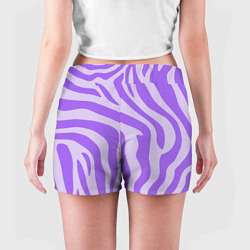 Женские шорты Лавандовый тигровый паттерн / 3D-принт – фото 4
