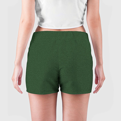 Женские шорты Зелёный мох однотонный текстура крошка / 3D-принт – фото 4