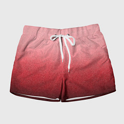 Шорты женские Мягкий градиент красно-розовый текстура крошка, цвет: 3D-принт